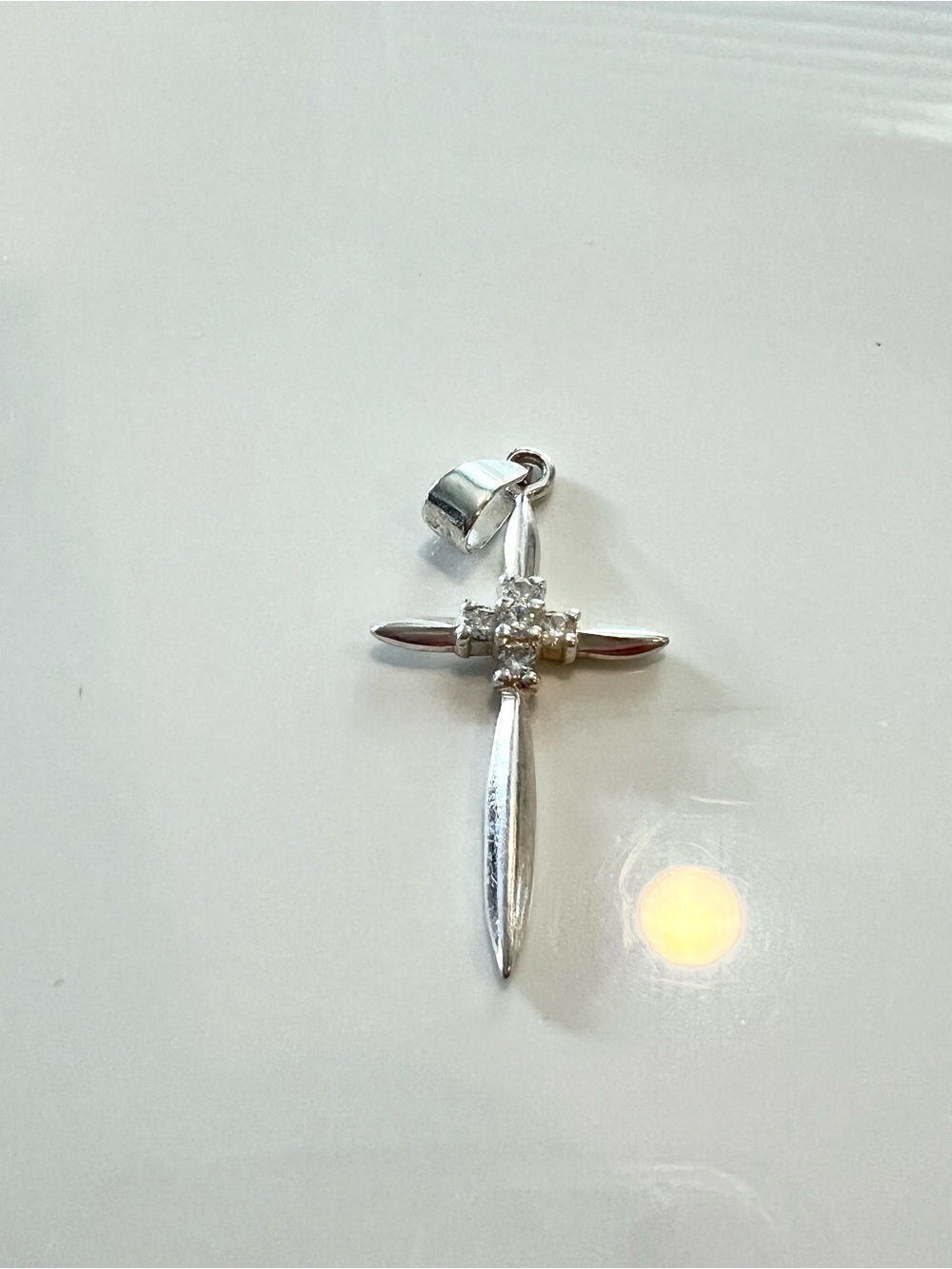 Silver 925 Cross Pendant with Clear Stones - Elegant Women's Jewelry - Picture 8 of 8